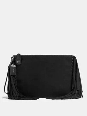 Coach 1941 Turn-lock Wristlet 30 With Fringe 86840